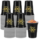 50 Pack 50Th Birthday Decorations Birthday Cups 16 Oz Disposable Plastic Gold And Black Cheers To 50 Years Cups For Men Women Hot Cold Drinks For Wedding Anniversary Supplies
