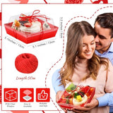 50 Pcs Charcuterie Boxes With Clear Lids 5'' Disposable Square Dessert Boxes Paper Food Box Bakery Containers For Party Cake Cookie Sandwich (Red)