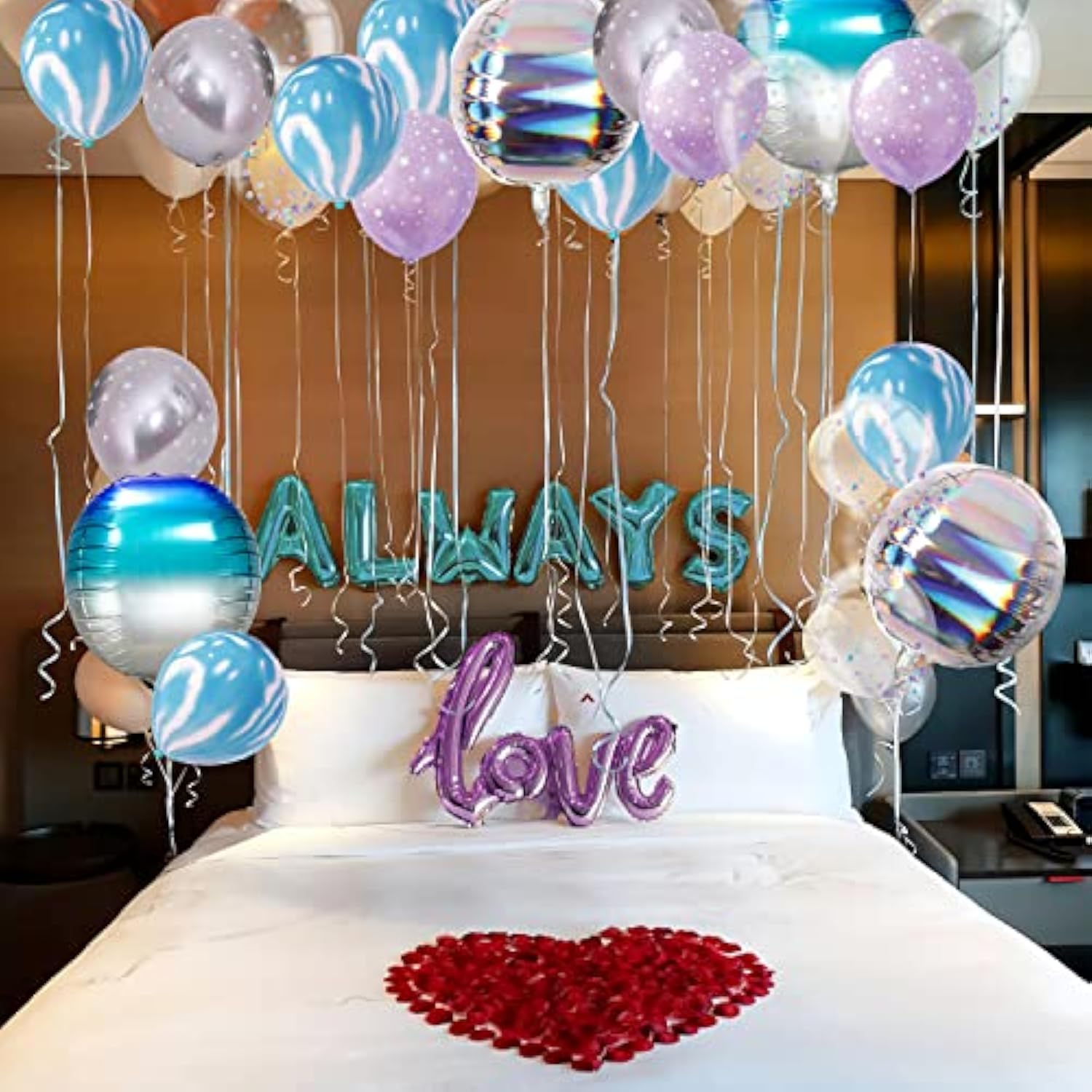 Iridescent Balloon Bouquet - Holographic Party Decorations, Birthday & New Year Eve Supplies