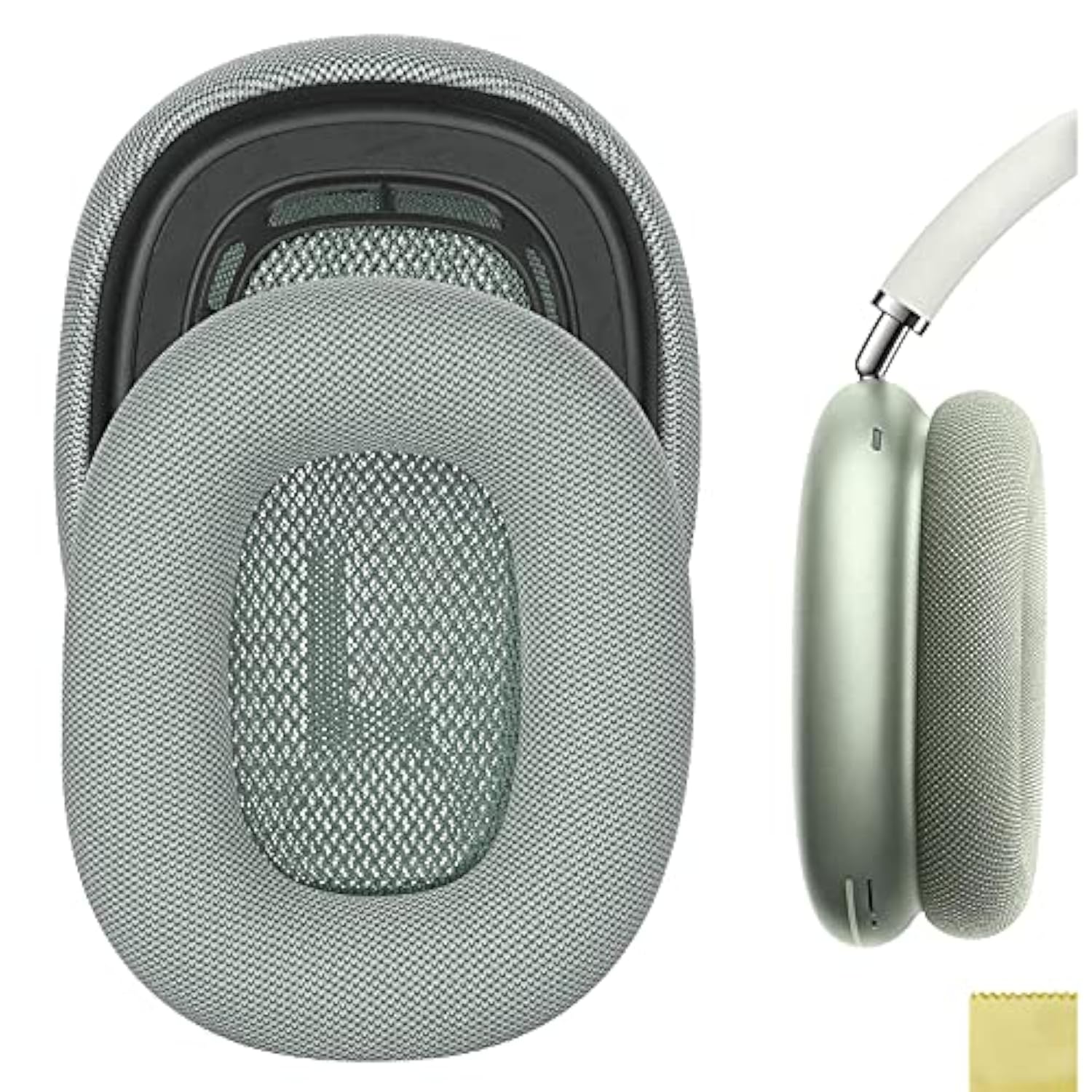 Geekria QuickFit Replacement Ear Pads Compatible with Apple AirPods MAX Headphones Ear Cushions, Repair Parts (Green)