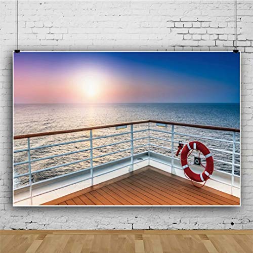 7x5ft Cruise Ship Backdrop for Party Decorations Sea Ocean Beach Photo Backdrops Marine Sailor Nautical Backdrop Decorations Summer Hawaiian Background Photo Studio Props