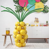 Pineapple Balloons For Tropical Balloon Arch Kit 64 Pcs - 12,10,5 Inch Yellow, Gold And Green Summer Balloon Garland For Luau, Aloha, Hawaiian, Pool, Beach Party