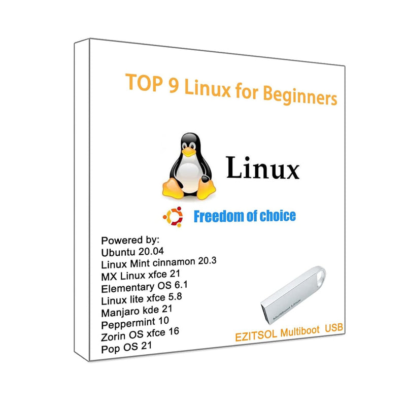 32Gb 9-In-1 Linux Bootable Usb For Ubuntu,Linux Mint,Mx Linux,Zorin Os,Linux L