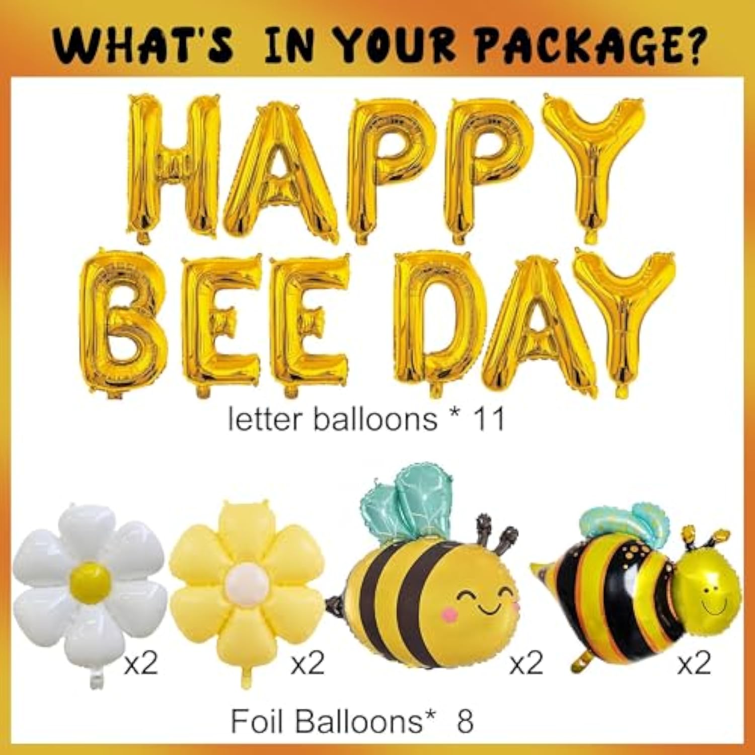Bee-Themed Happy Bee Day Banner & Foil Balloons for Kids’ Parties