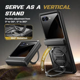 360° Spin Magnetic Stand For Motorola Razr 2025/2024 Case With Privacy Screen Protector, [Compatible With Magsafe] [Anti Spy] Full-Body Shockproof Case For Moto Razr 2024/2025, Black