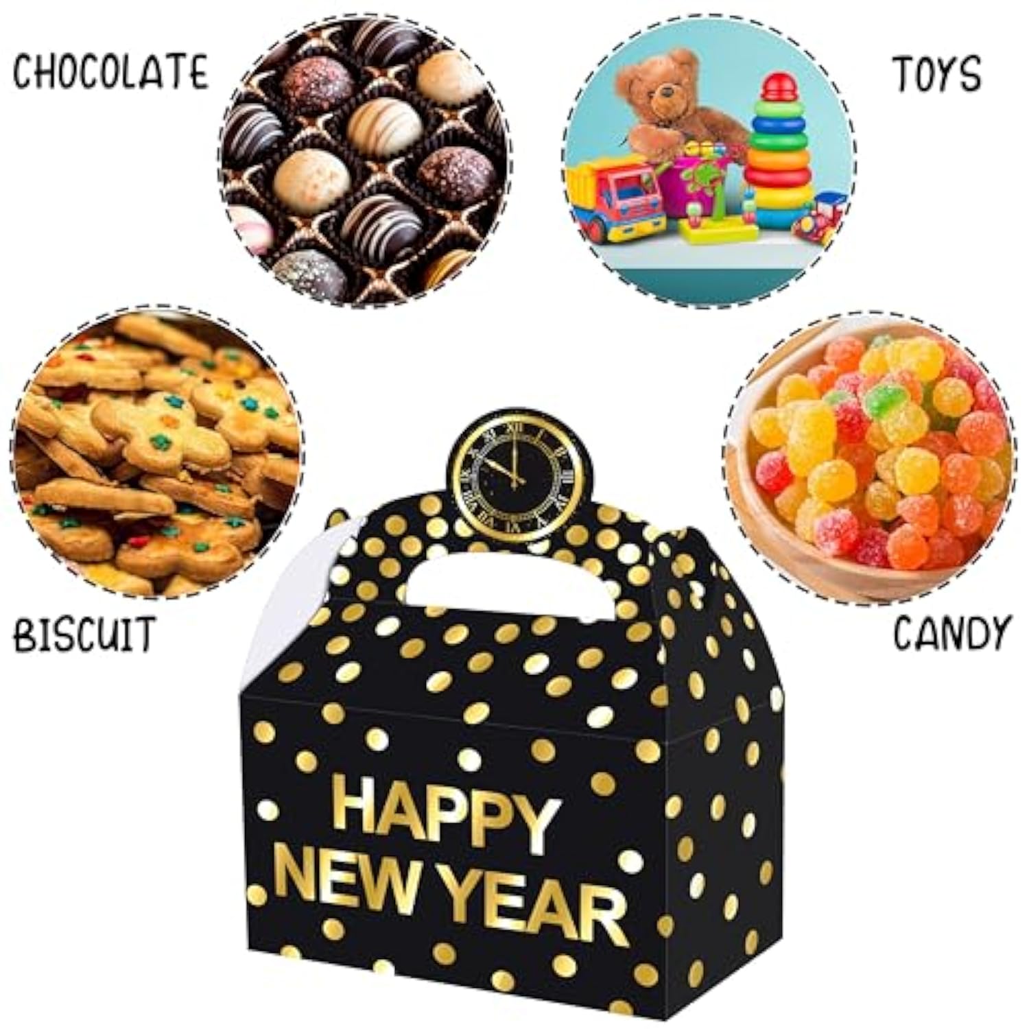 12-Pack New Year 2026 Treat Boxes Happy New Year Party Gift Party Supplies