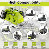 ? Wall-Hole? Replace 6 Port Chrager For P135 P117 Ryobi 18V Lithium-Ion Charger Fast Charge With Power Choose Button,6 Led Indicators