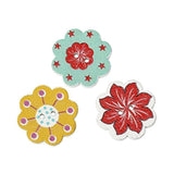 50 Pcs/Pack 20Mm Multi-Color Wooden Buttons 2-Hole Flower Shaped Butto