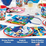 Sonic Birthday Party Decorations - 16 Guests - Sonic Plates and Napkins - 16 Dinner & 16 Cake Plates, 16 Napkins, Checklist - Party Supplies
