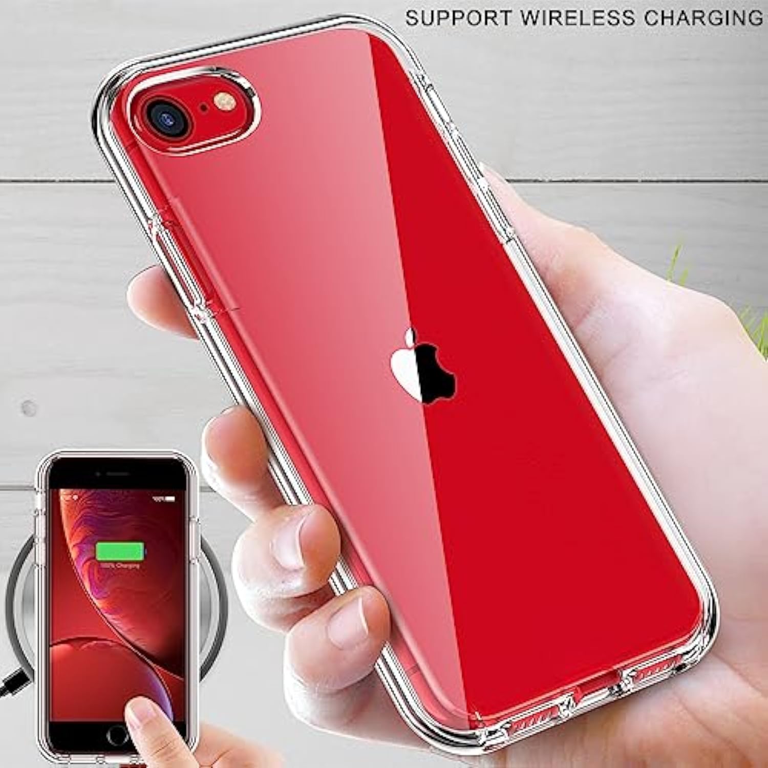 iPhone SE/8/7 Clear Case with Screen Protector Military-Grade Shockproof