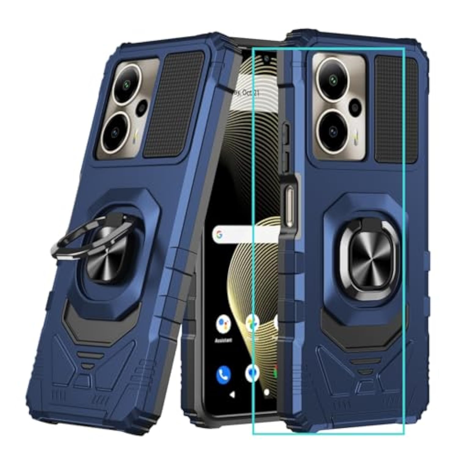 Cricket Outlast 5G AT&T Motivate Pro 5G Case with Screen Protector Blue