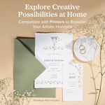 A5 Handmade Deckled Edge Cotton Paper - Cold Pressed Texture - Paint, Watercolor, Writing, Printer - Cards, Invitations, Menus, Arts And Crafts. 50 Pack White 150Gsm - 5.8" X 8.3"