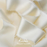 Ivory Silk Satin Ribbon 1.5 Inch X 30 Yard Handmade Frayed Chiffon Cream Ribbon For Gift Wrapping Wedding Invitations Bridal Bouquets Home Decor