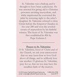 St. Valentine Laminated Holy Card (5-Pack) With Two Free Prayer Cards Included