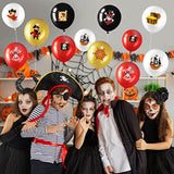 45 Pcs Pirate Party Balloons Red Black White Latex Balloons Set Round Caribbean Gold Skull Pirate Ship Sea Sailing Decoration For Birthday Party Halloween Supplies