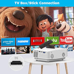 Mini Projector, Hd Portable Projector 1080P Full Hd Supported, Movie Projector Compatible With Smartphone & Tablet Tv Stick Laptop Hdmi Usb Av, White