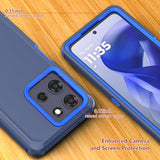 Shockproof Phone Case For Motorola Moto G Power 5G 2025/Moto G Play 2025 With Belt Clip Holster,Rugged Full-Body Protective Case Cover With Kickstand & Holster (Navy Blue)