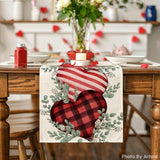 Eucalyptus Hearts Valentine'S Day Table Runner, Holiday Kitchen Dining Table Decoration For Home Party Indoor 13X72 Inch