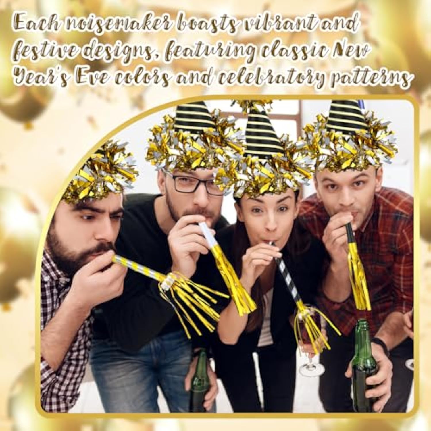 36 Pcs New Year 2026 Party Supplies Hats Noise Makers Blowers