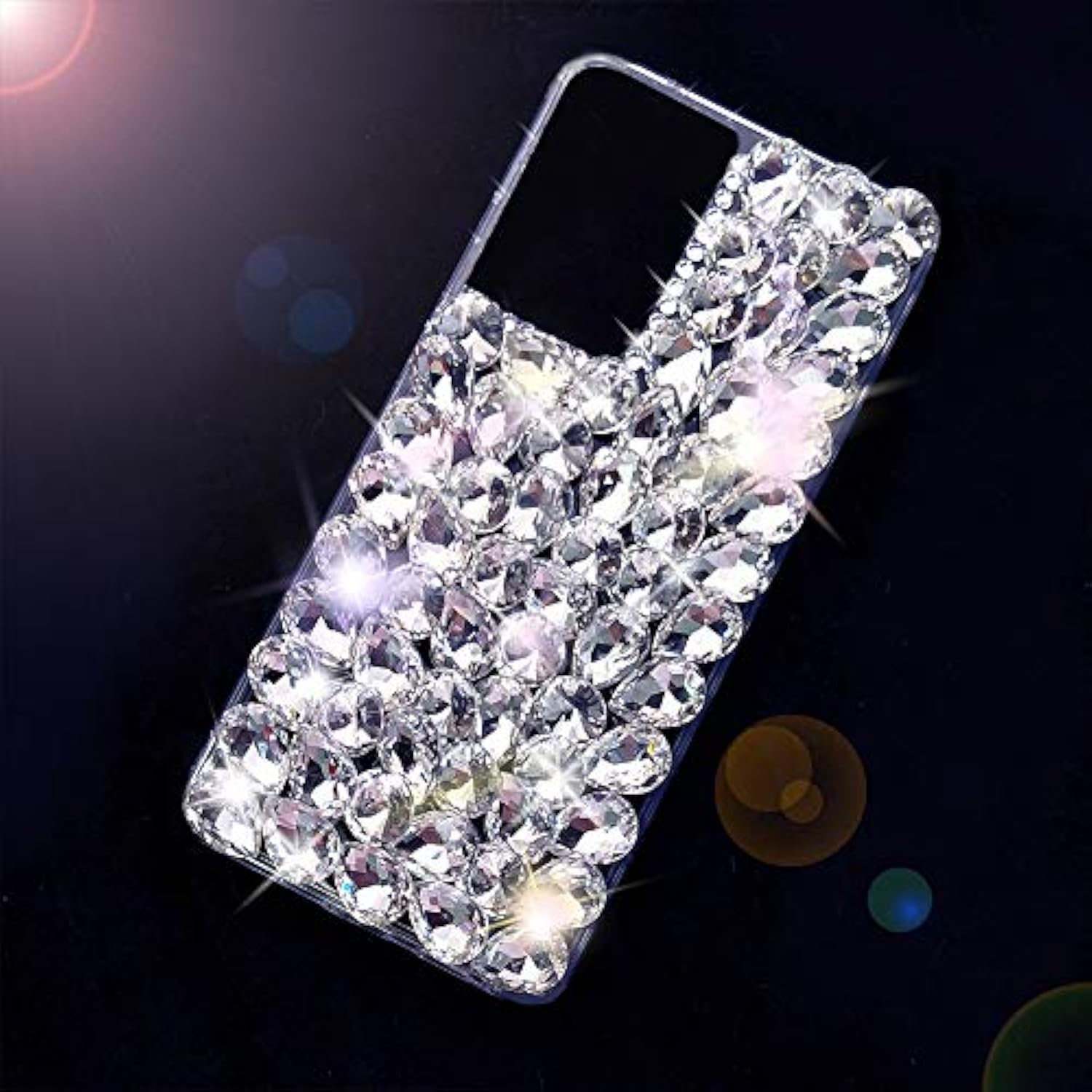 Compatible With Samsung Galaxy S23 Ultra Glitter Case 3D Glitter Sparkle Bling Case Crystal Rhinestone Diamond Bumper Clear Gems Cute Protective Girly Case For Galaxy S23 Ultra