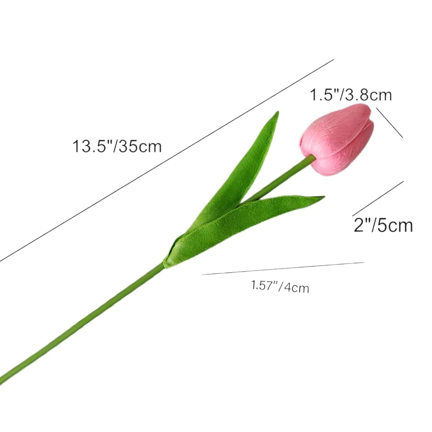 20Pcs White Flowers Artificial Silk Tulips Fake Flowers 13.5" For New Year Spring Easter Mother'S Day Valentine’S Day Wedding In Bulk Home Garden Office Decorations (Peach Pink)