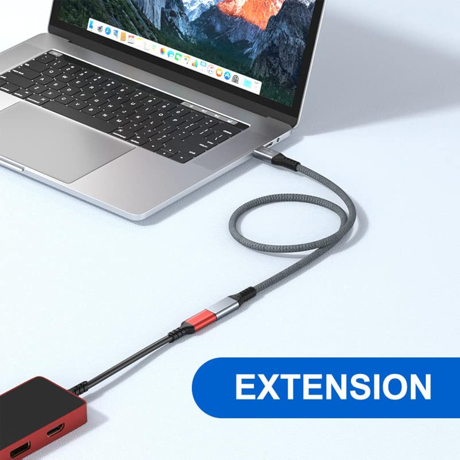 Usb-C Usb 3.1 Type-C Male To Female Extension Data Cable 10Gbps 100W With Sleeve For Laptop Phone 1.0M