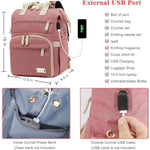 Knitting Bag Backpack,Yarn Storage Organizer Travel Crochet Bag With Usb Charging Port,Large Capacity Yarn Storage Tote Bag Yarn Holder Case For Carrying Projects, Knitting Needles, Crochet Hooks Pink