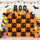 143Pc Halloween Balloon Arch Kit – Black & Orange Foil Wall Backdrop with Bats