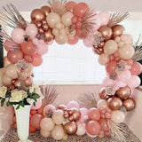 Blush & Rose Gold Balloon Garland Kit: Boho Baby Shower Decor