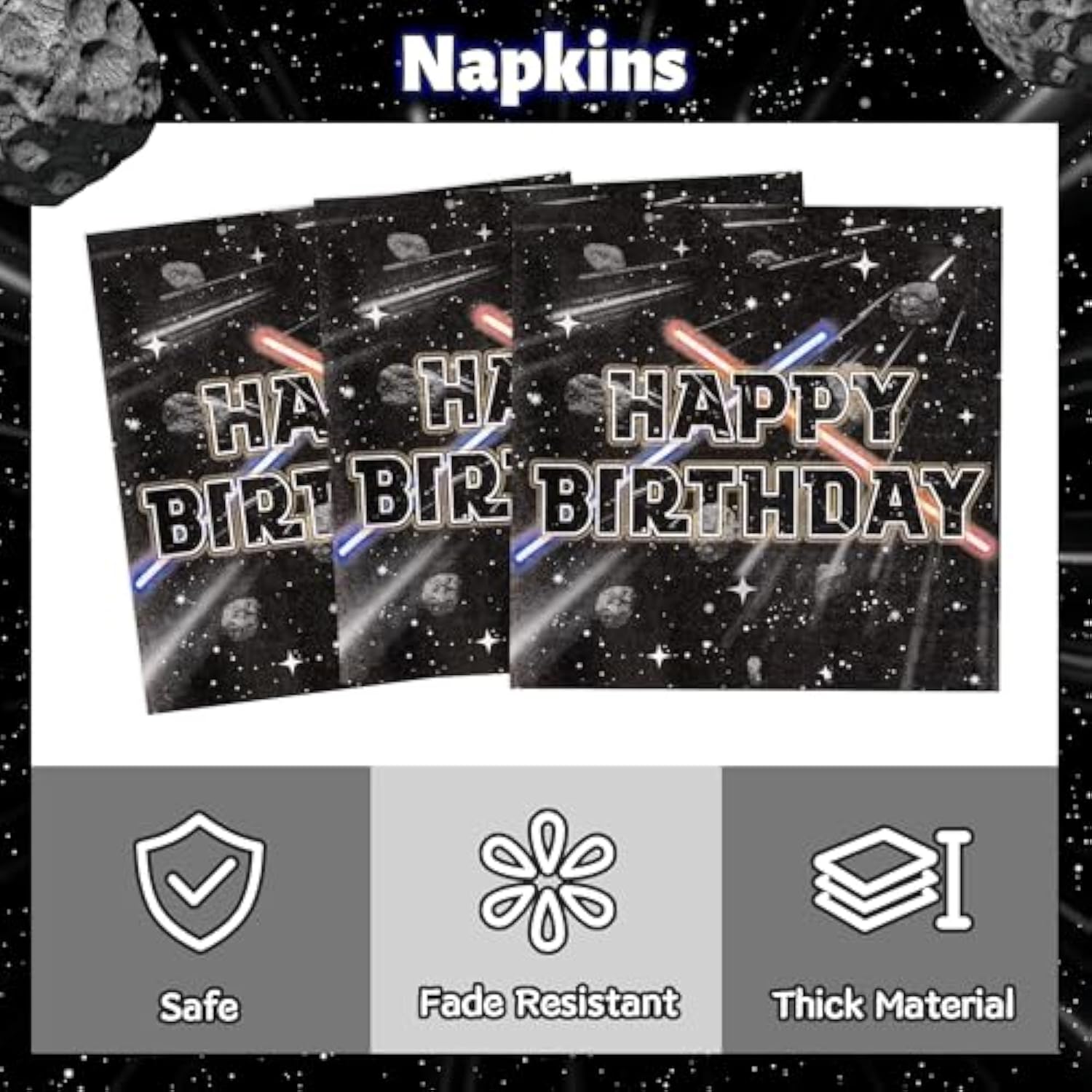 96Pcs Galaxy Movie Star Party Tableware Set, Party Supplies For Kids Birthday School Science Fiction Theme Serves 24 Guests, Disposable Dinnerware Paper Dessert Dinner Plates Napkins Forks