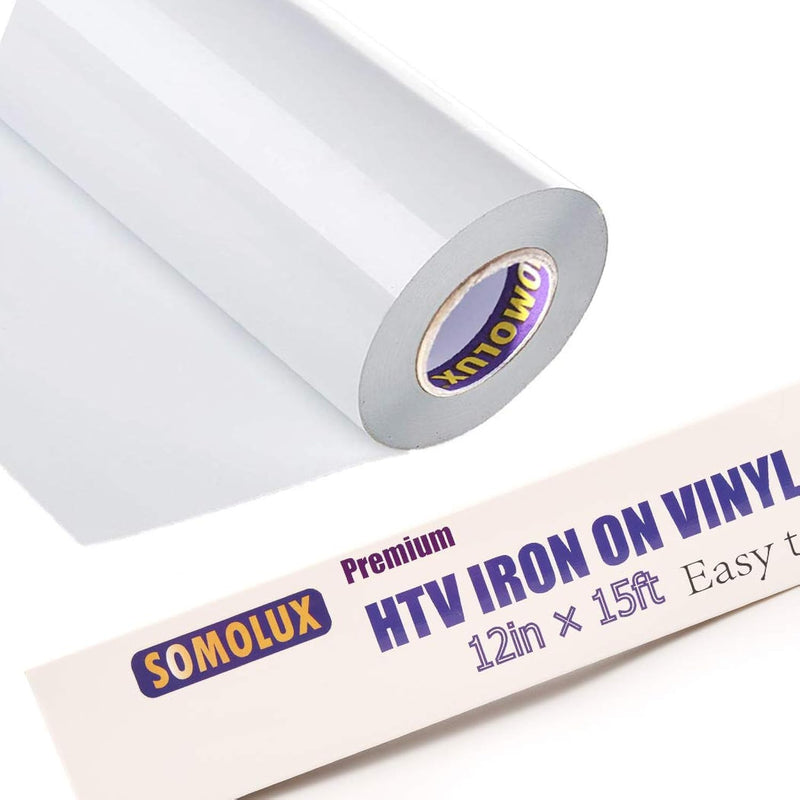 Htv Matte White Iron On Vinyl Compatible With Silhouette And Kricut Easy To Cu