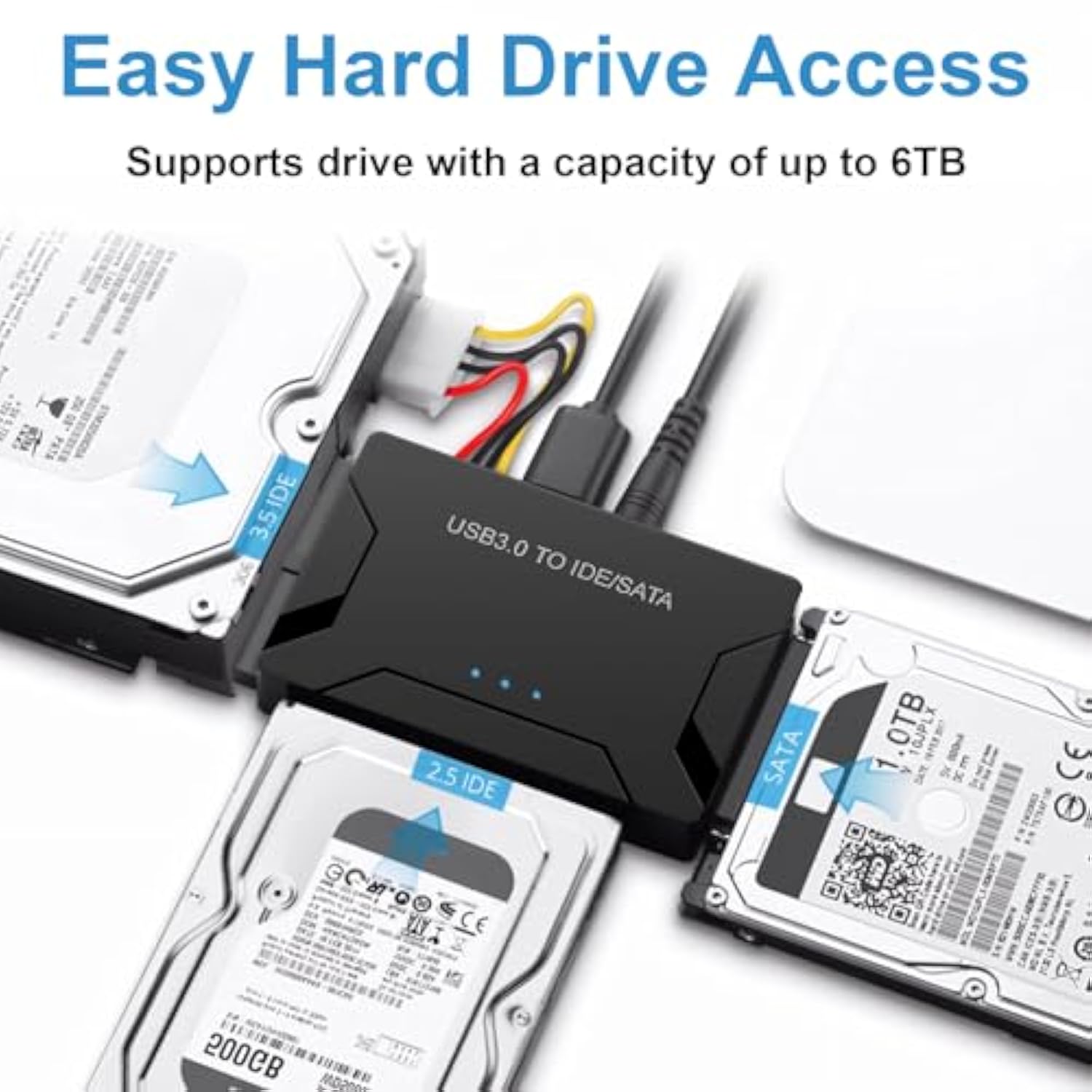 Usb 3.0 To Sata/Ide Adapter, External Hard Drive Reader Ultra Recovery Convert