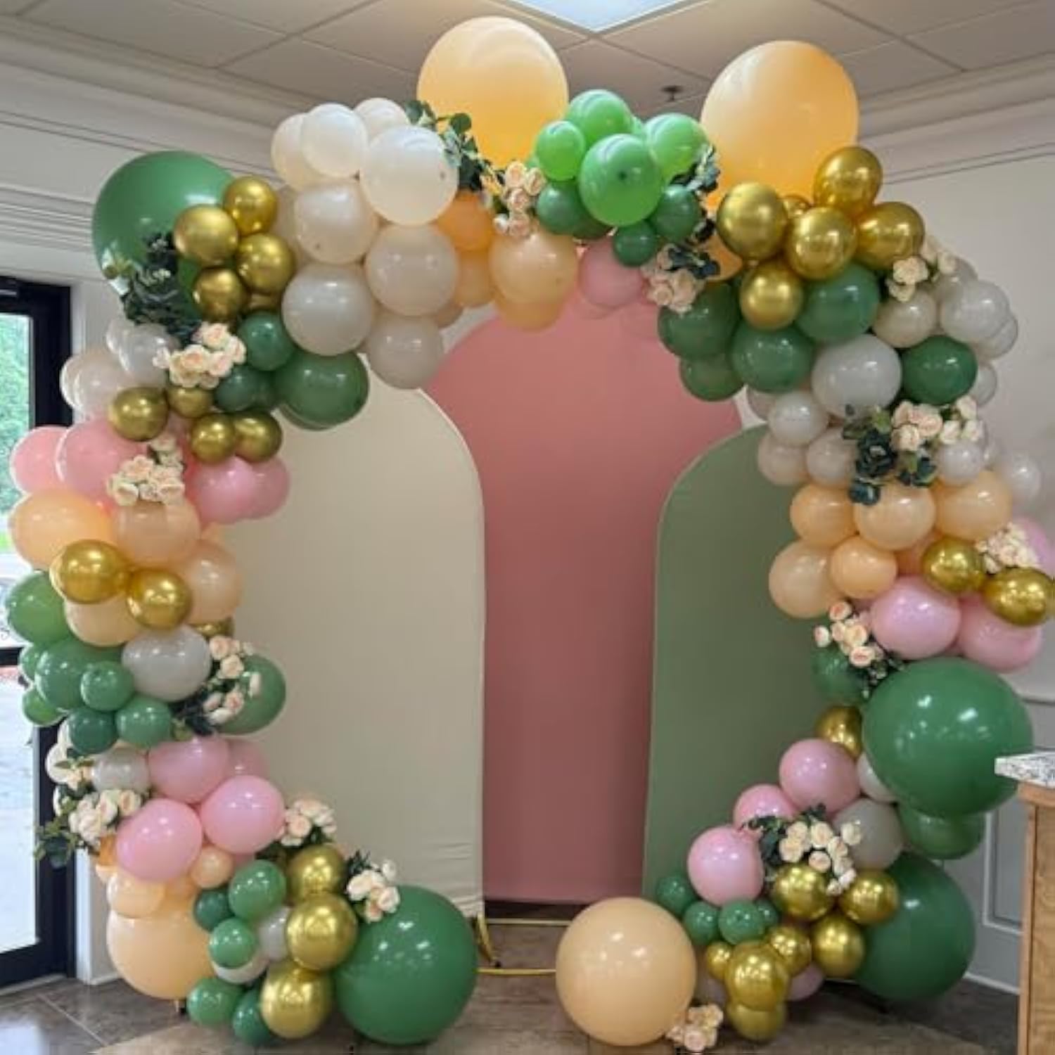 Dusty Green & Pink Balloon Arch Kit for Baby Shower, Birthday, Gender Reveal and Parties