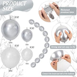 120 Pcs White Silvery Quick Link Balloons, Linking Balloons For Making Balloon Wall Arch Chains, Balloon For Wedding Birthday Bridal Baby Shower Graduation Grad Party Decorations (6+10 Inch)
