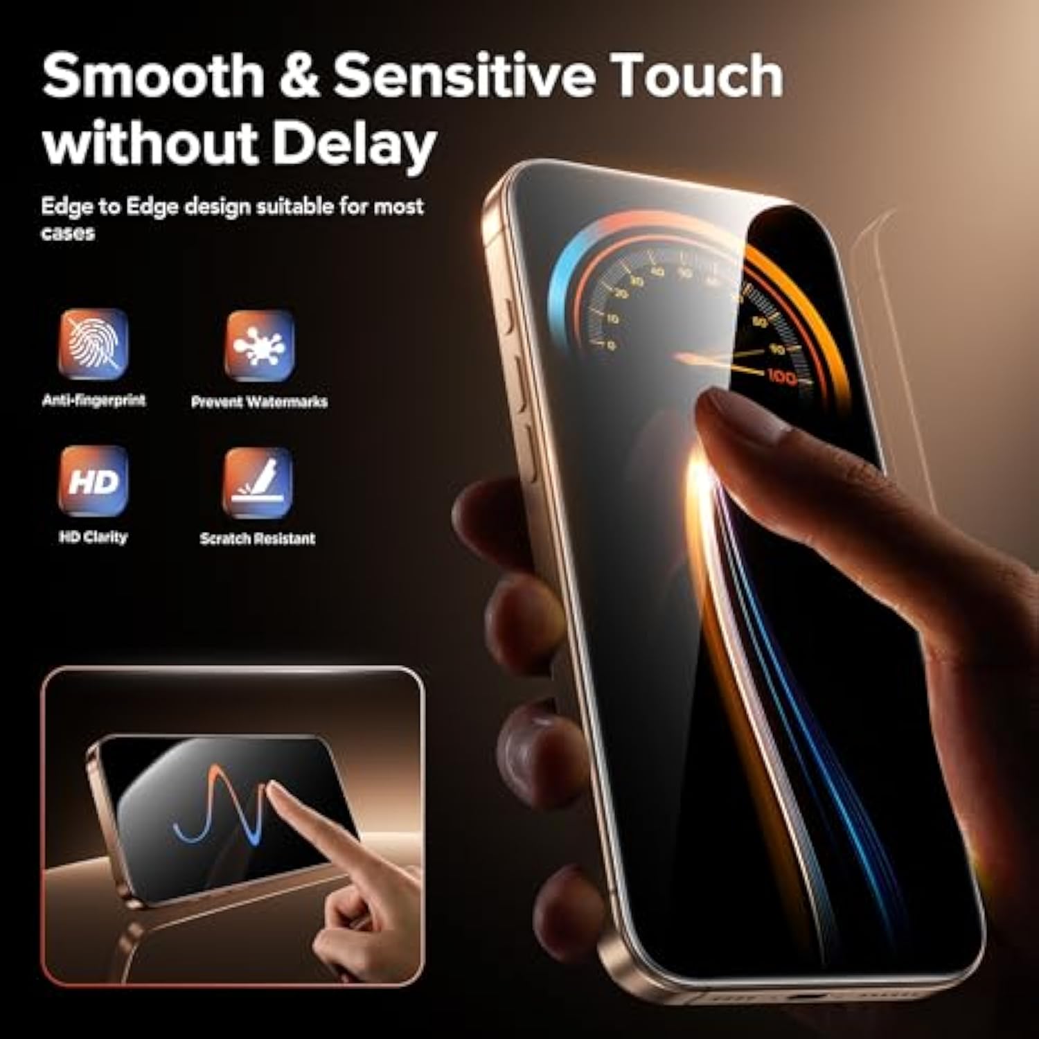 3 Pack Privacy Screen Protector For Iphone 16 Pro, [One-Pull Installation] Military-Grade Shatterproof & Ultra Durable 9H Hardness, Anti-Spy Tempered Glass, Bubble-Free, Case Friendly