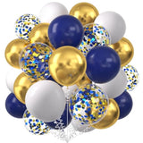 60pc Navy Blue & Gold Confetti Balloons for Weddings & Parties
