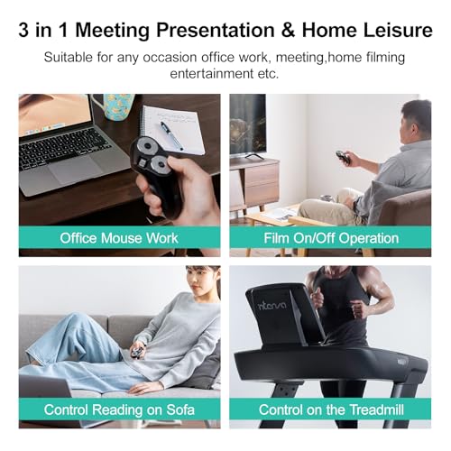 Bluetooth + 2.4G Wireless Handheld Mouse, 3 In 1 Presentation Clicker, Remote Air Mouse With Scroll, Portable Finger Mice, Rechargeable Ppt Slide, Compatible With Mac, Pc, Laptop, Phone, Tablet