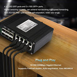 Industrial 14-Port Ethernet Switch - 8X Rj45 10/100/1000Mbps, 4X Sfp, 2X 10G Sfp+, Din Rail Mount, Unmanaged, 10Gbps Fiber