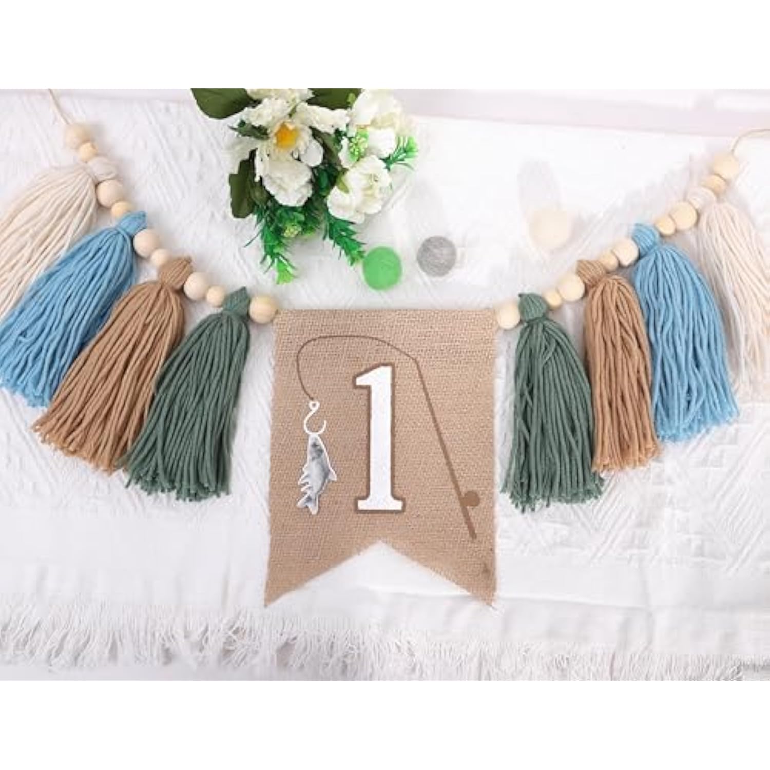 Fishing One Birthday High Chair Banner - Ofishally First/1St Birthday Decorations,Fish Highchair Banner,The Big One Fishing Theme First High Chair Banner (Fishing)