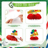 Soccer Honeycomb Centerpieces - 2026 Soccer Party Decorations, Soccer Table Centerpiece for 2026 Matches Party Supplies