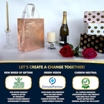Rose Gold Reusable Gift Bags – Set Of 12 Medium Size Gift Bags With Handles – Perfect For Christmas, Birthdays & Parties – 8Wx4Dx10H