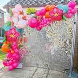 152Pcs Moana Birthday Party Decorations, Hot Pink Orange Macaron Pink Blue Balloons Garland Arch With Hibiscus Foil Balloon For Summer Tropical Luau Hawaii Magic Party Supplies