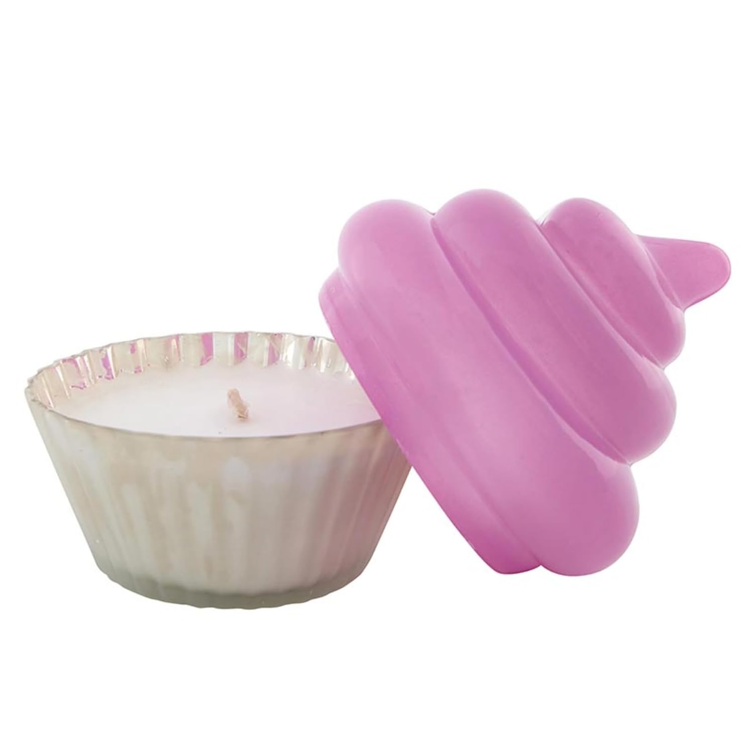 Scented Candles Handmade Pink Cupcake-Shaped Glass Candle, 4" Dia X 4.75" H, Cookies