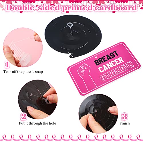24 Pcs Breast Cancer Awareness Decorations, Pink Ribbon Swirl