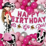105-Pc Pink Disco Cowgirl Birthday Decoration Set