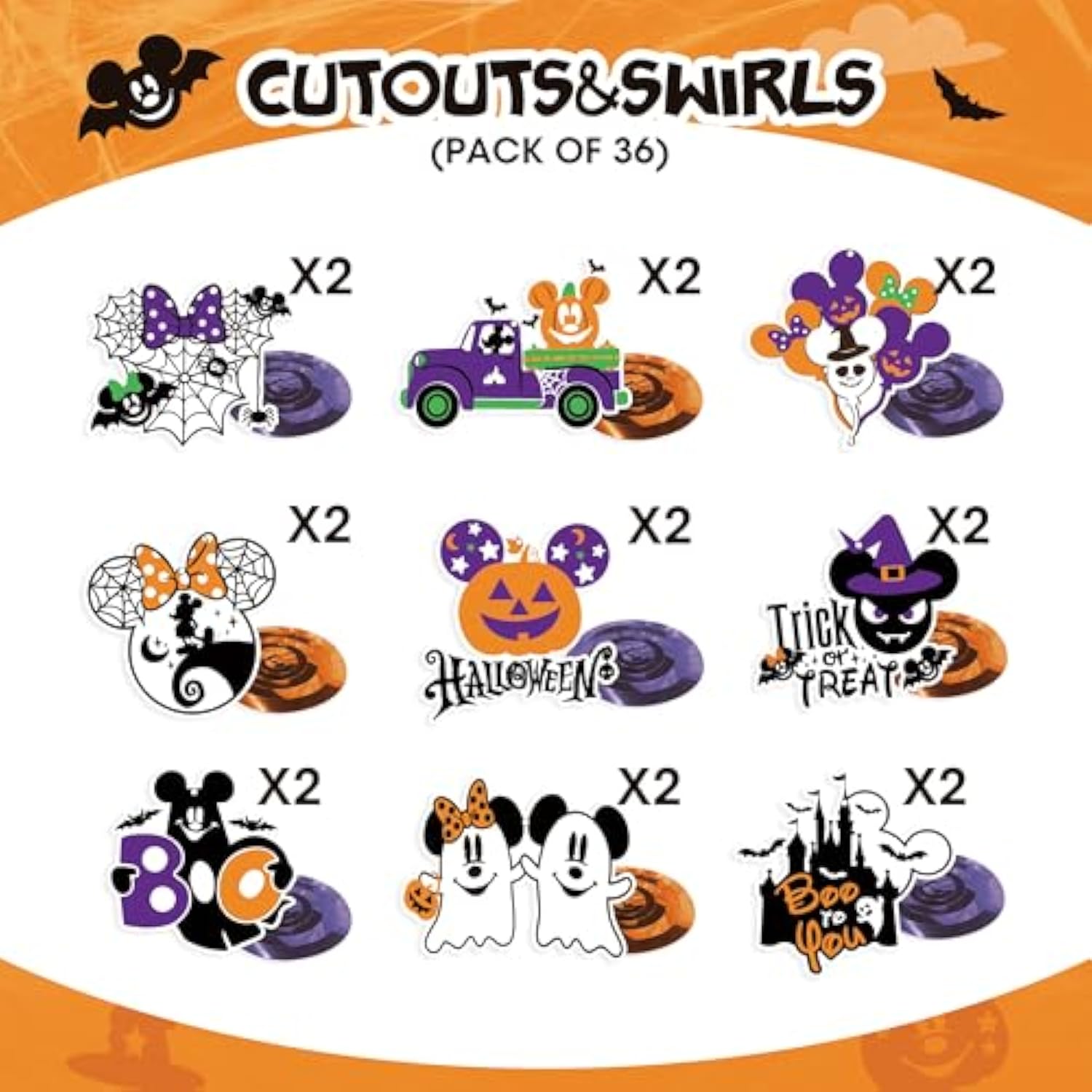 Halloween Party Decorations Mouse Hanging Swirls,36Pcs Happy Halloween Party Ceiling Hanging Decor Trick Or Treat Pumpkin Cobwebs Ghost Style Ceiling Decorations Indoor