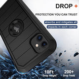 For Iphone 11 Case With Belt Clip Holster, 2 X Screen Protector, [Military Grade] Heavy Duty Full Body Shockproof Dust-Proof Drop Proof Rugged Protective Cover For Apple Iphone 11 (Black B)