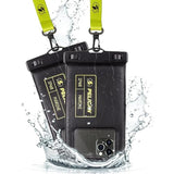 2 Pack Marine Waterproof Phone Pouch (Regular) - Black/Hi-Vis Yellow