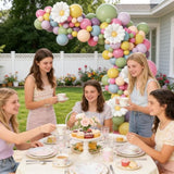 136Pcs Flower Balloon Arch Kit With Sage Green Hot Pink Dusty Pastel Purple Flower Balloons For Wildflower Baby In Bloom Baby Shower Birthday Party Decorations