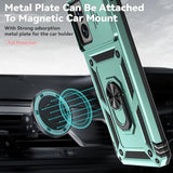 Motorola Moto G Power 5G 2024 Case with Slide Camera Cover HD Screen Protector Military Grade Drop Tested Magnetic Ring Holder Kickstand Protective Phone Case Dark Green
